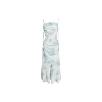 Udon House Slip Dress Women's Blue Green
