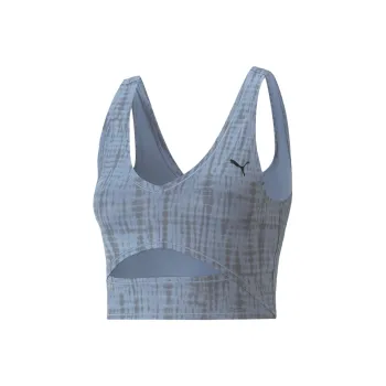 PUMA Studio Crop Haut De Yoga À Imprimés Studio Femme Sport Vests Women's Blue