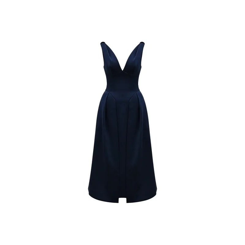 HOUSE OF CB Paloma Slip Dress Women's MIDNIGHT/Midnight Blue-0