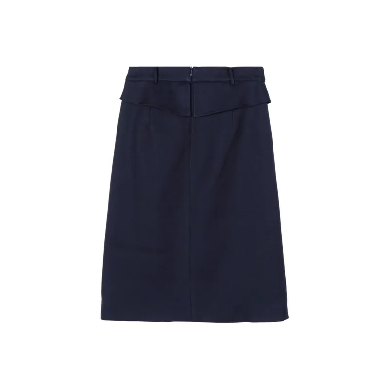 MISSSHINE Casual Long Skirts Women's Navy Blue-0