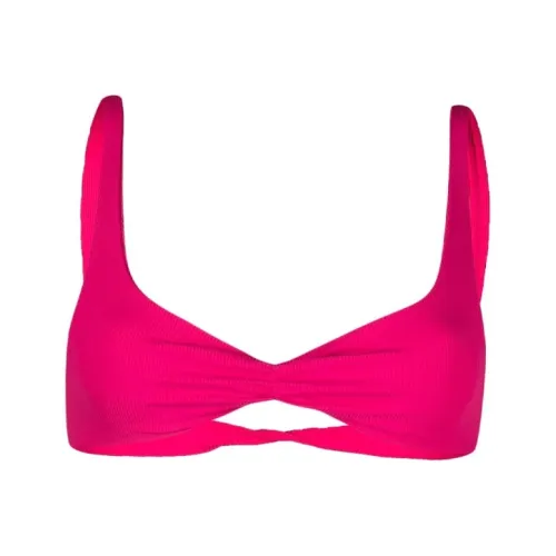 The Attico Twisted Ribbed Triangle Bikini Top
