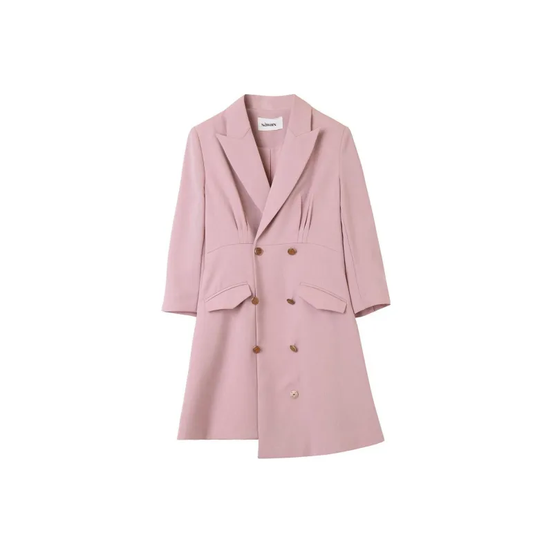 NAWAIN Long Sleeved Dress Women's Silver Gray Pink-0
