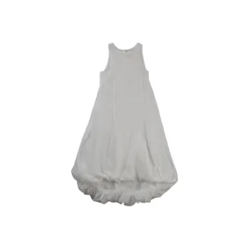 AMOMENTO Semi sheer Volume Midi Dress
