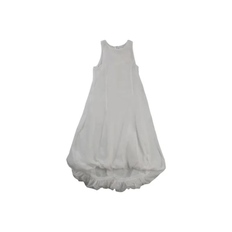 AMOMENTO Sheer Volume Dress 'White'-0