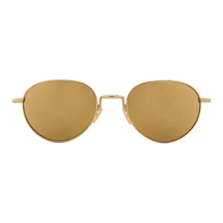 Bottega Veneta Metal Irregular Shape Sunglasses Women's Gold-1