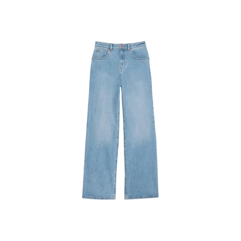 Victoria's Secret PINK Denim By PINK High-Rise Straight-Leg Jeans / LW Jeans Women's Washed Blue-0