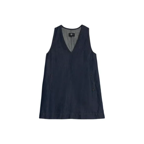 FOR ALL MANKIND Short Sleeved Dress Womens Blue