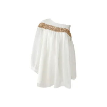 Udon House Long Sleeved Dress Women's Beige