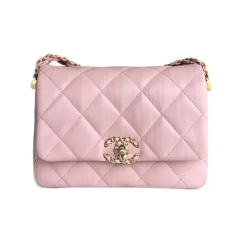 CHANEL Cow Leather Tofu Bag, Hobo Bag, Shoulder Bag, Crossbody Bag Women's Light Pink