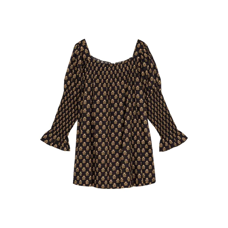 DOEN SABIA DRESS Long-Sleeved Dresses Women's Brown Black-0