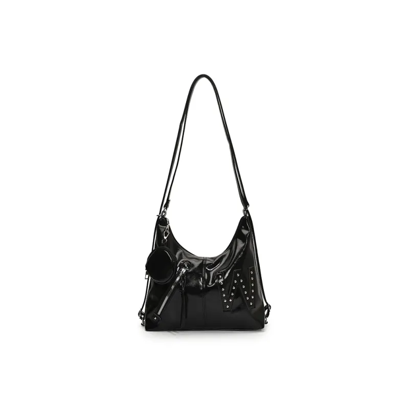 Yalu PU Backpack Shoulder Bag Regular Women's Black/White/Pink/Blue-0