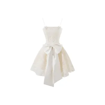 TASTILY Slip Dress Women's White