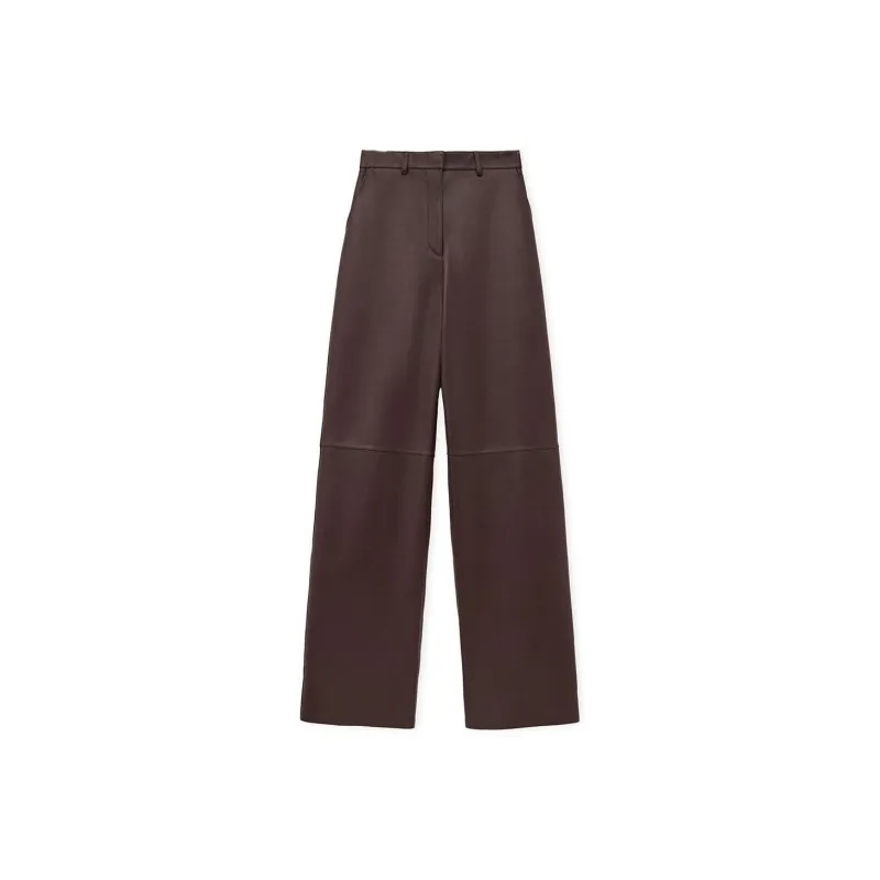 LOEWE Leather Straight Leg Trousers-0