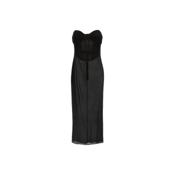 Magda Butrym Strapless Bustier Midi Dress