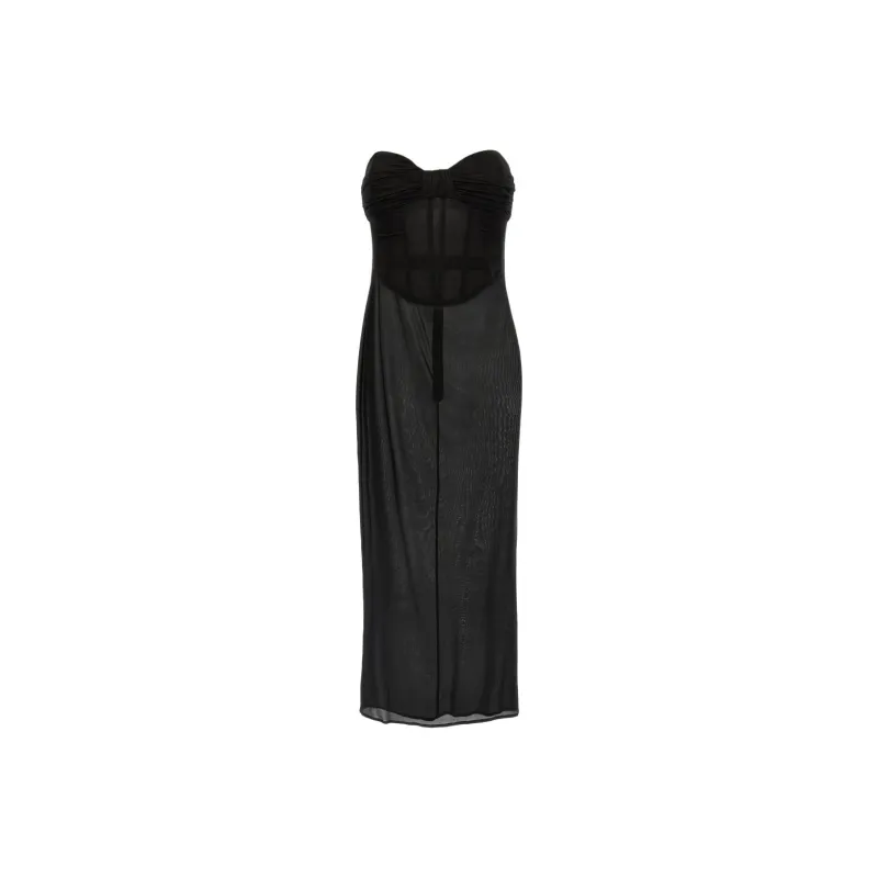 Magda Butrym Strapless Bustier Midi Dress-0
