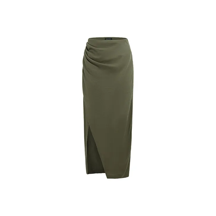 URBAN REVIVO Casual Short Skirts Women's Olive Green-0