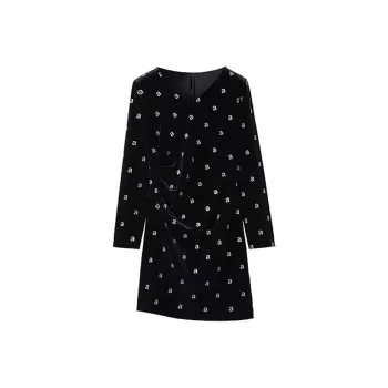 AFGGD Long Sleeved Dresses Women's Black