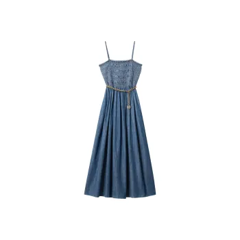 MICHAEL KORS Slip Dress Women's Denim Blue