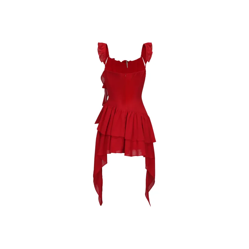 CHIWAWAMEME Slip Dresses Women's Bright Red-1