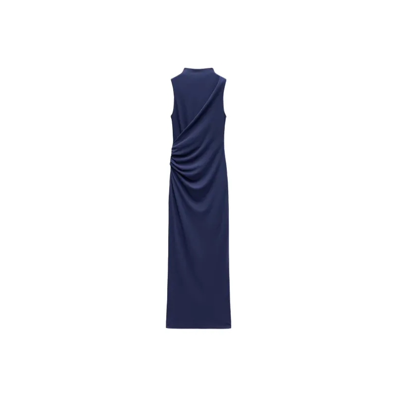 ZARA Sleeveless Dress Women's Dark Blue-0