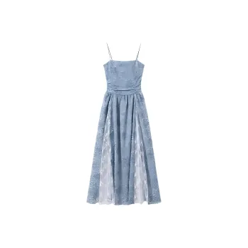ABBY GODDESS Slip Dress Women's Persian Chrysanthemum Blue