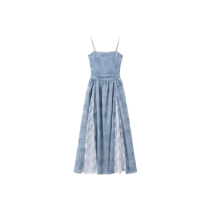 ABBY GODDESS Slip Dress Women's Persian Chrysanthemum Blue-0