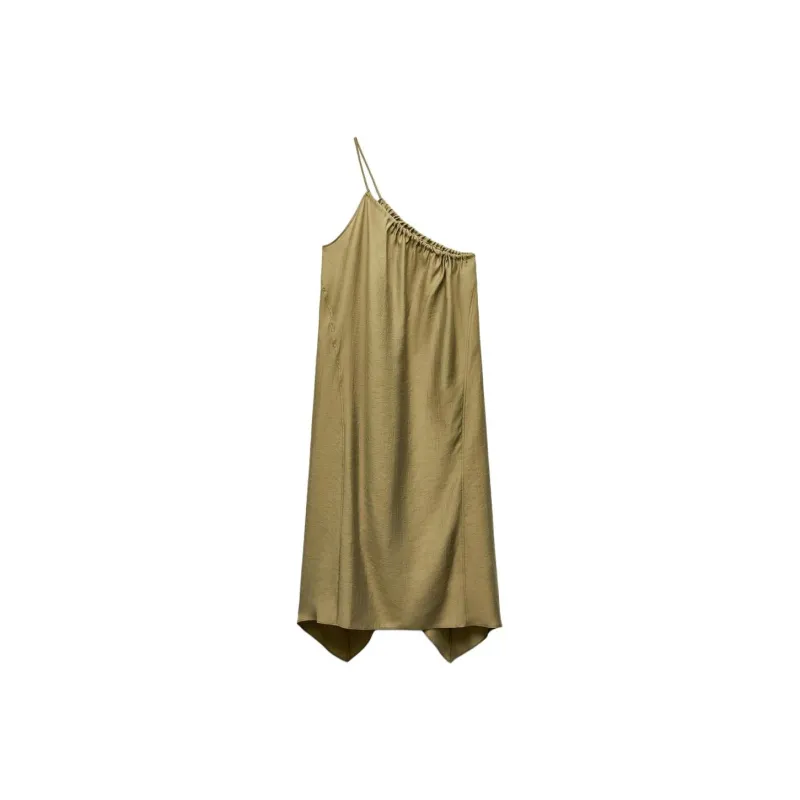 ZARA ZW Series Slip Dresses Women's Yellow-0