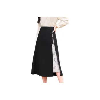 Like The Age Of Water Spring Long Sleeved Dress Loose Fit Women's Black