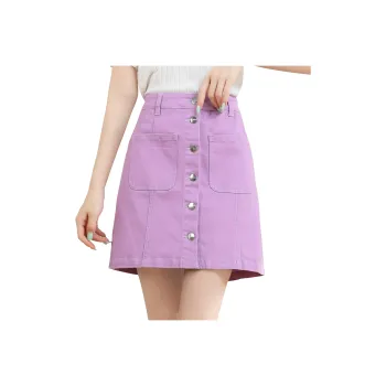 JEANSWEST Trendy Sweet Style Minimalist Style Breathable Solid Color Versatile Button Down Summer Women's Pink