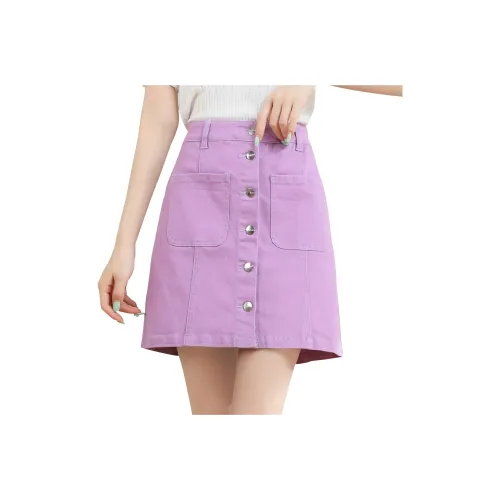 JEANSWEST Trendy Sweet Style Minimalist Style Breathable Solid Color Versatile Button violet Summer Women's Pink