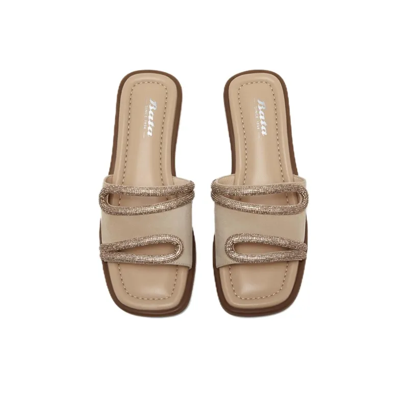 BATA Slide Slippers Women's Brown, Black-2