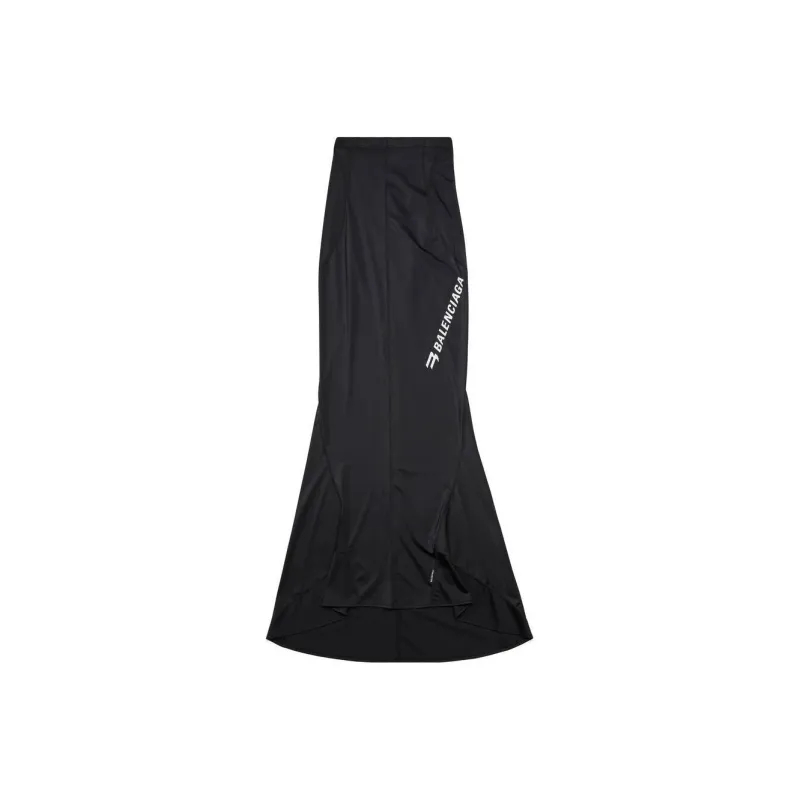 Balenciaga Sporty B Curved Hem Maxi Skirt-0