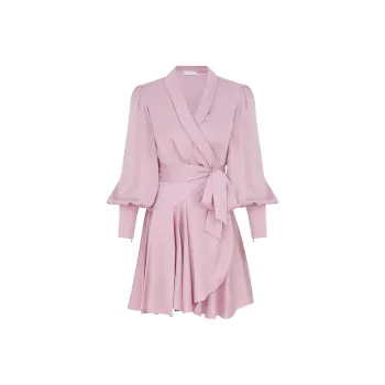 Zimmermann Silk Wrap Mini Dress