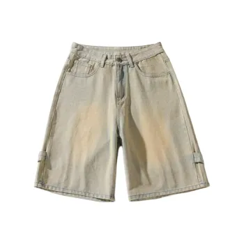 TONYBEAR Denim Shorts Men Cement