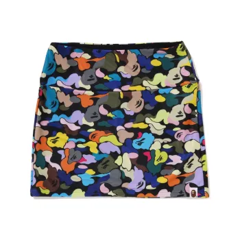 A BATHING APE Multi Camo Mini Skirt White