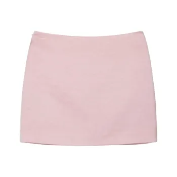 FORNI Casual Short Skirts Women's Velvet Pink