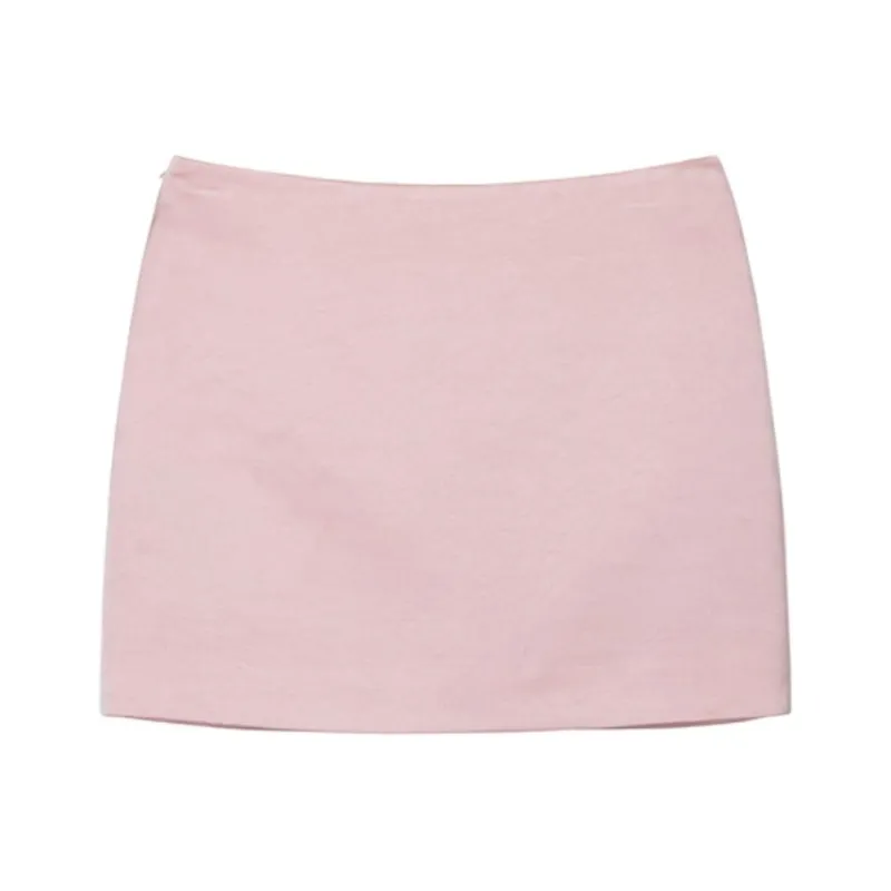 FORNI Casual Short Skirts Women's Velvet Pink-0