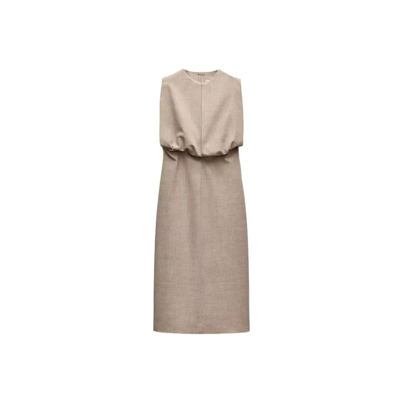 ZARA ZW Series Sleeveless Dress Women's Yellow-0