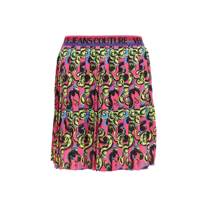 VERSACE JEANS COUTURE Baroque print Pleated Miniskirt-0