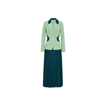 Wbwq Skirt Set Women's Green+Dark Blue