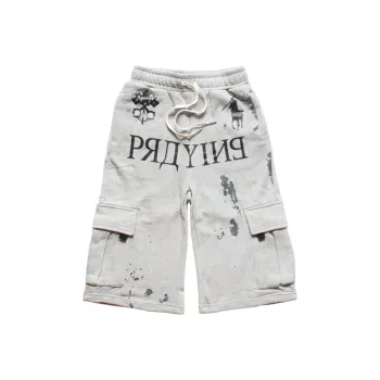 Praying Casual Shorts Women's Gray