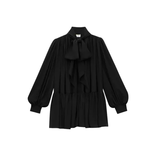 SAINT LAURENT Long Sleeved Dress Women's Black