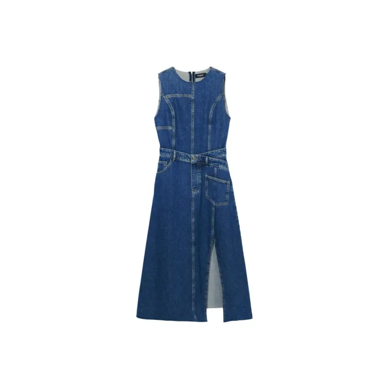 Desigual Sleeveless Dress Women's Blue-0