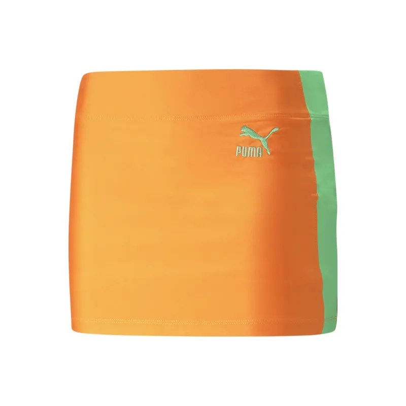 PUMA PUMA X DUA LIPA DUA LIPA Mini Skirt Casual Short Skirts Women's Orange-0