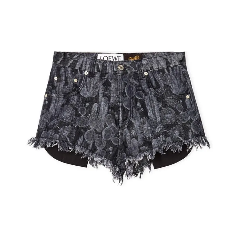 LOEWE Cactus Denim Shorts 'Black/White'-0