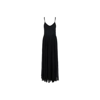 Twinset Floral Appliqué Spaghetti Strap Maxi Dress
