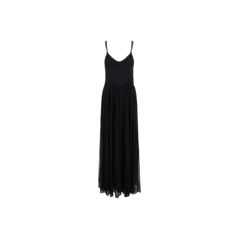 Twinset Floral Appliqué Spaghetti Strap Maxi Dress-0