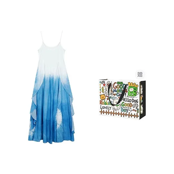 INCO VIBE Slip Dress Women's Blue White-0