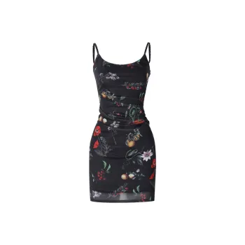 PAZZO Slip Dress Women's Black Floral