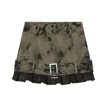 LA CRAWFISH Casual Short Skirts Women's Dark Brown